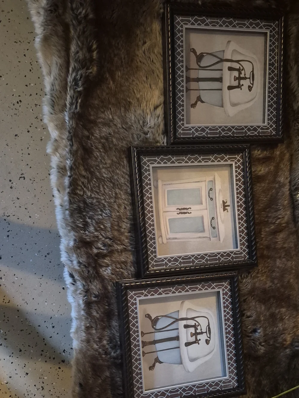 Framed Blue and White Vanity Art Print - Home Accents